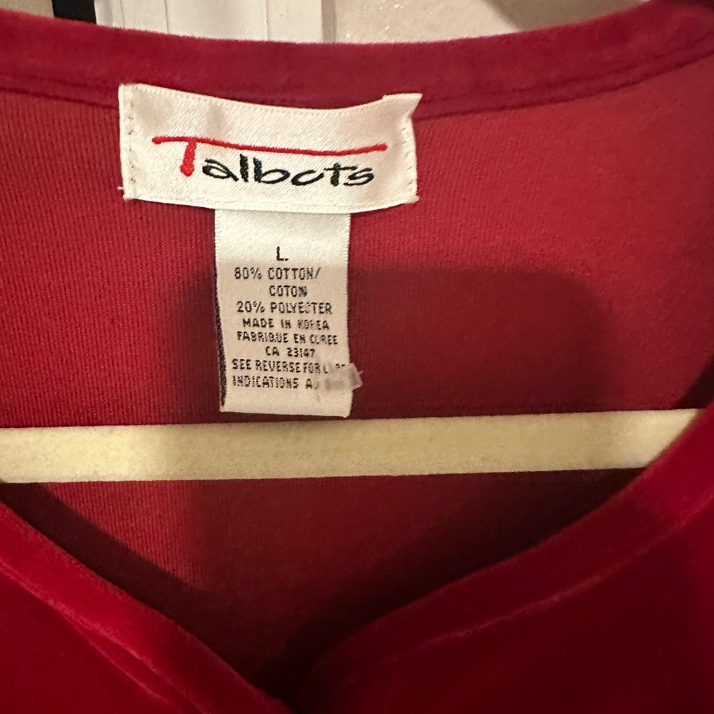 Talbots Red Velvet Jacket with Gold Buttons - Picture 3 of 7